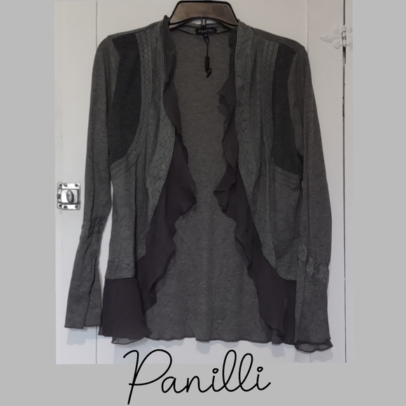 Panilli multi fabric open front cardigan NWOT - Picture 1 of 10